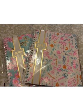 Lilly Pulitzer Hardcover Spiral Notebooks Royal Coral Summer Serenade new